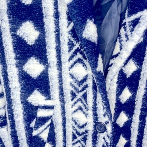 Forever 21 Navy White Wool Blend Blazer - Picture 6 of 8